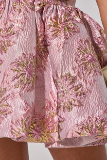 THE TOPIC AND TOP PICK BROCADE MINI DRESS IN PINK