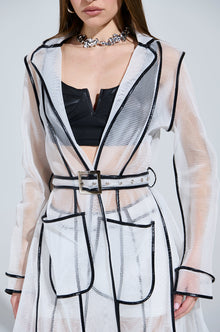 ONE TO WATCH MESH TRENCH IN WHITE