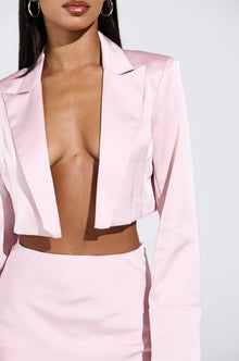 SOFIA CROPPED SATIN BLAZER