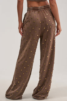POPPING OFF WIDE LEG JOGGER IN BROWN