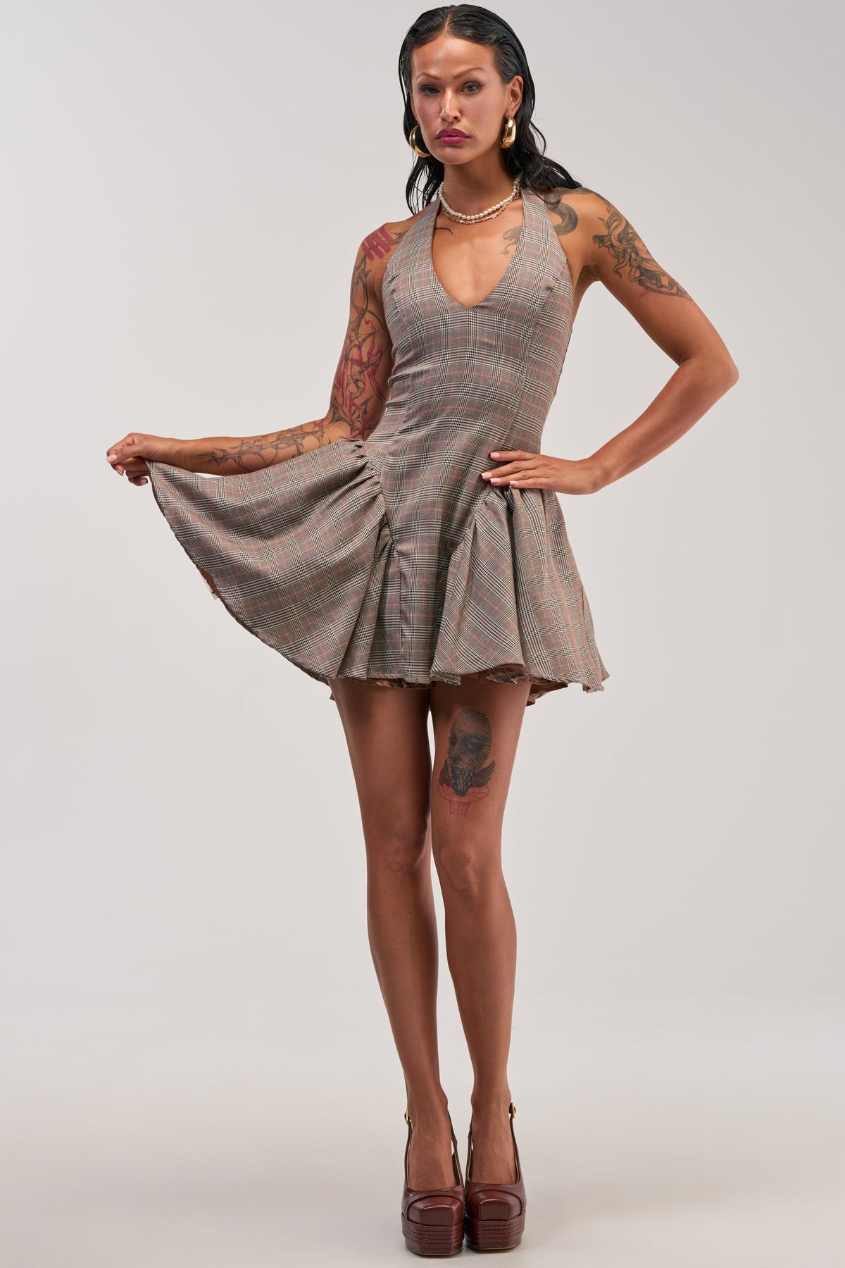 STYLE AND GRACE MINI DRESS IN PLAID