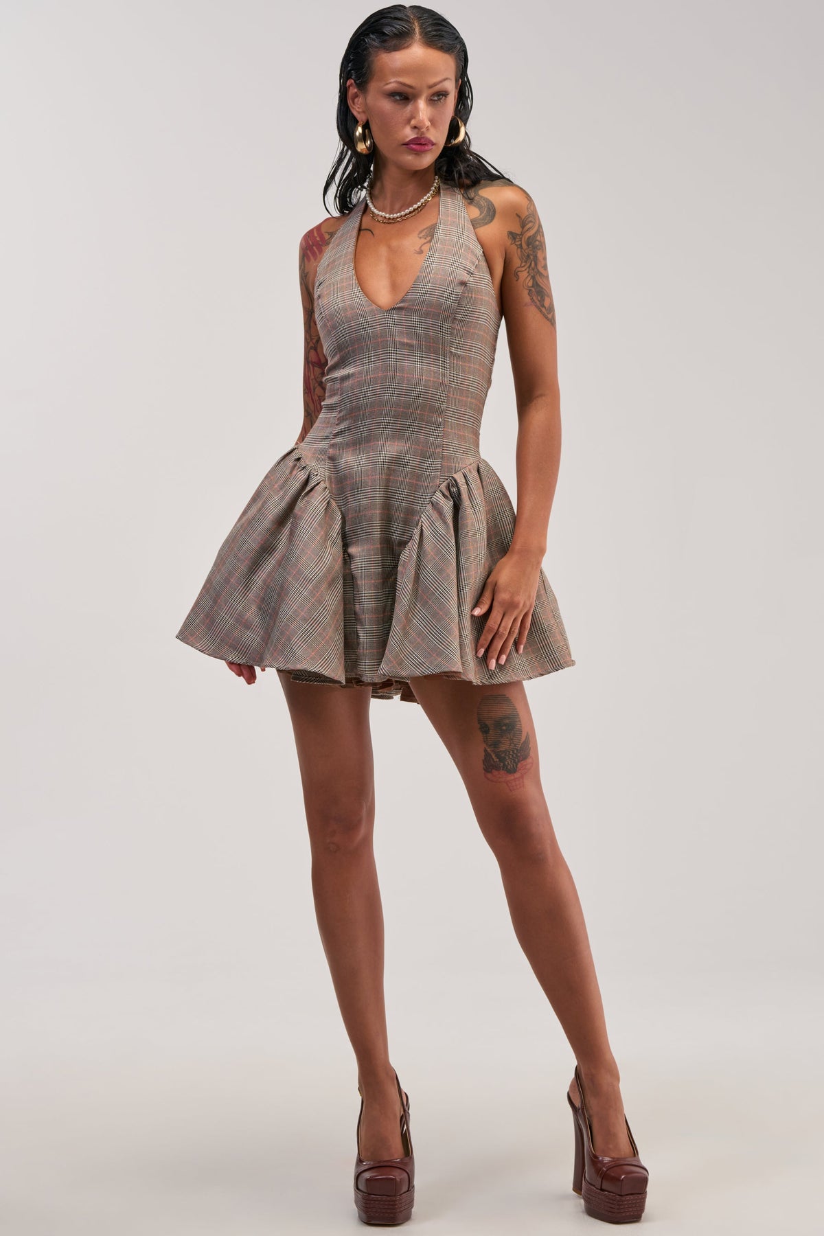 STYLE AND GRACE MINI DRESS IN PLAID