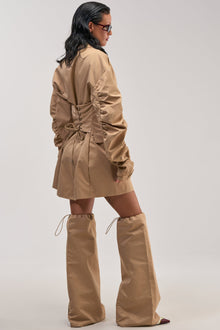 BUSINESS MEETING CHIC BLAZER DRESS AND LEG WARMER SET IN TRENCH