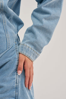MAGNETIC ENERGY DENIM MINI DRESS
