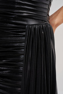 Sisoras ENERGY CHECK STRAPLESS MINI DRESS IN BLACK