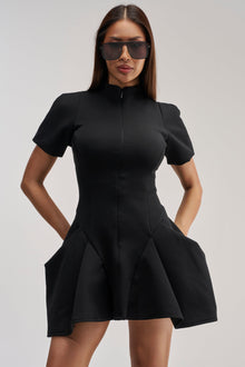 THAT WAS INTENTIONAL STRUCTURED MINI DRESS IN BLACK