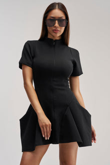 THAT WAS INTENTIONAL STRUCTURED MINI DRESS IN BLACK