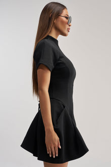 THAT WAS INTENTIONAL STRUCTURED MINI DRESS IN BLACK
