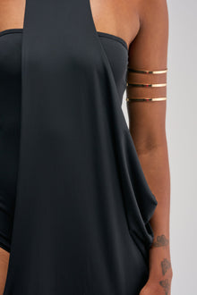 OPTICAL ILLUSION MAXI DRESS IN BLACK