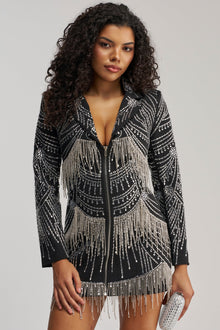 NOT YOUR BABE RHINESTONE BLAZER DRESS