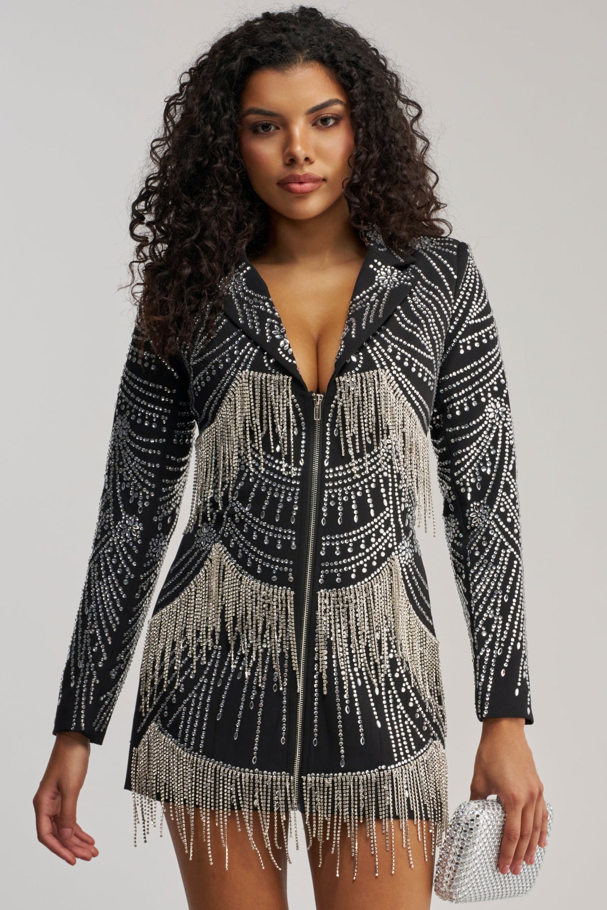 NOT YOUR BABE RHINESTONE BLAZER DRESS