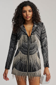 NOT YOUR BABE RHINESTONE BLAZER DRESS
