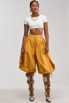 GLOW GAUCHO PANT IN MUSTARD