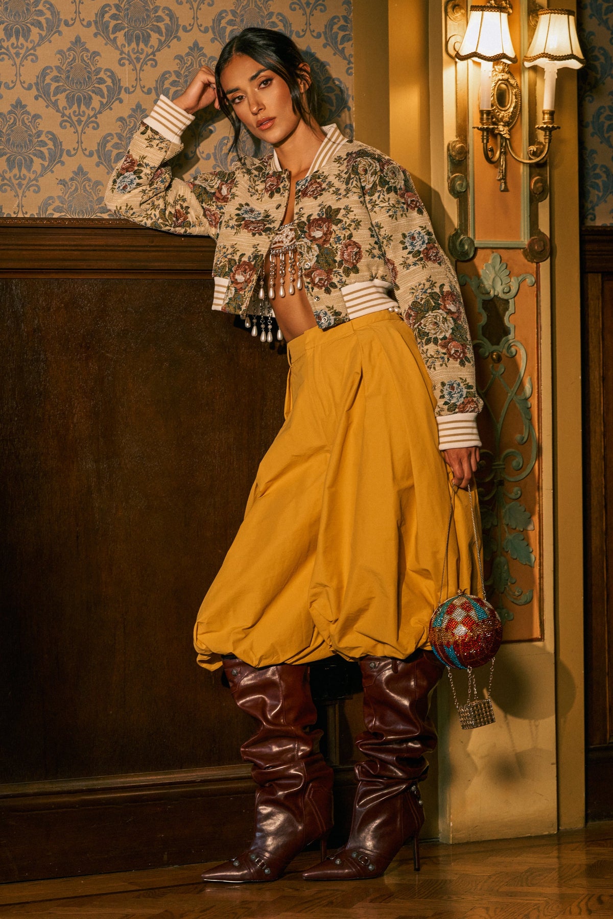 GLOW GAUCHO PANT IN MUSTARD