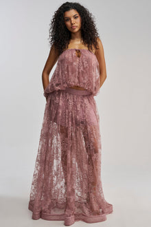 HANNAH LACE MAXI SKIRT IN MAUVE