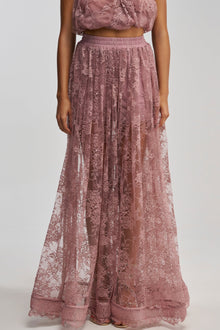 HANNAH LACE MAXI SKIRT IN MAUVE