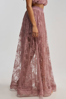 HANNAH LACE MAXI SKIRT IN MAUVE