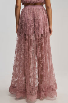 HANNAH LACE MAXI SKIRT IN MAUVE