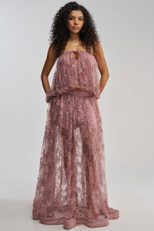 HANNAH LACE MAXI SKIRT IN MAUVE
