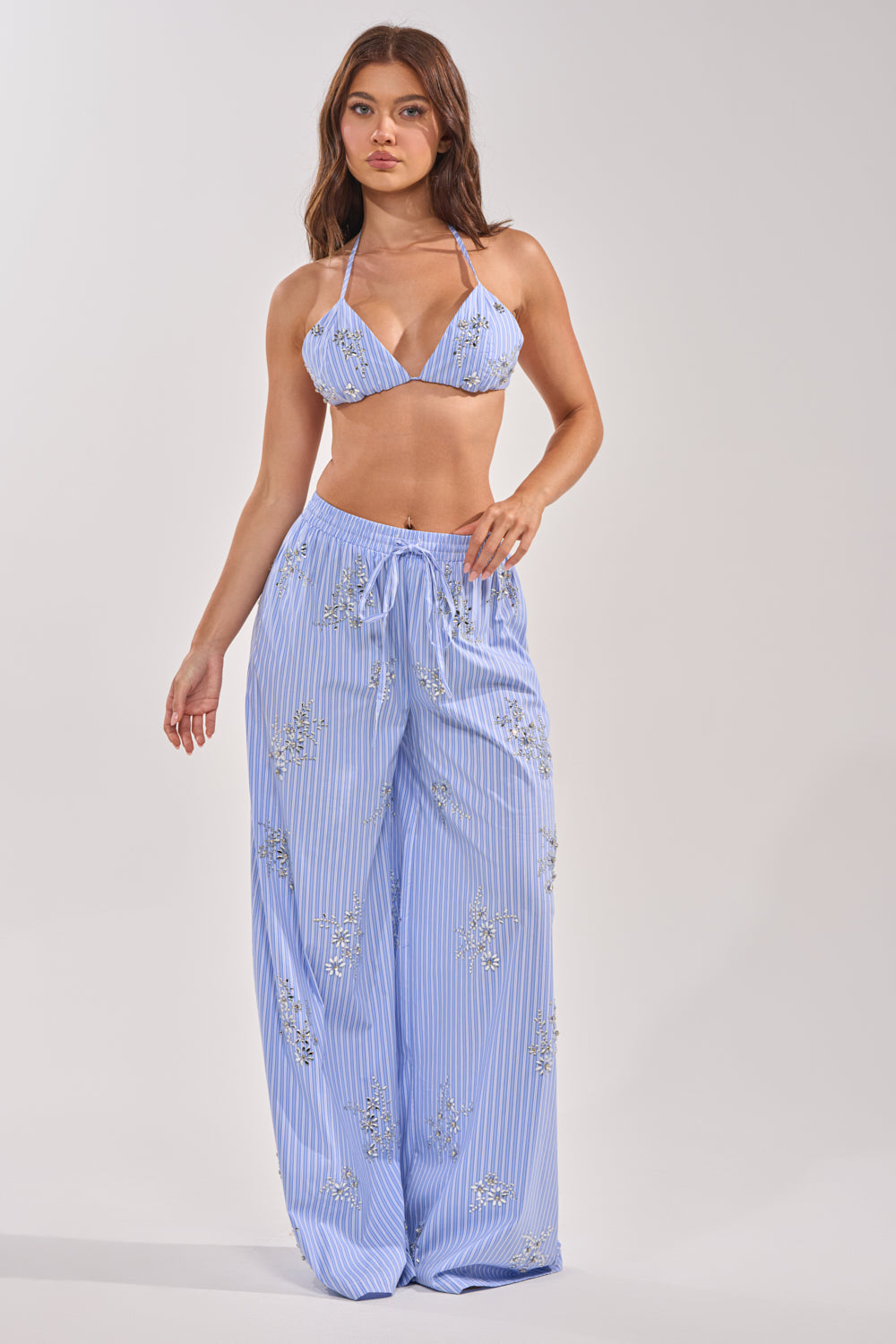 SWEET DREAMS RHINESTONE POPLIN PANT