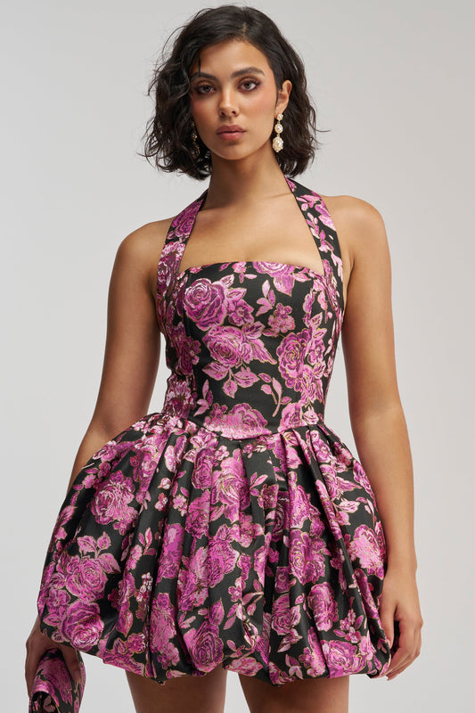CATCH ME DANCING FLORAL MINI DRESS