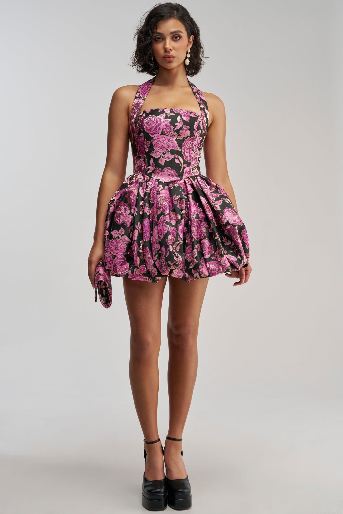 CATCH ME DANCING FLORAL MINI DRESS
