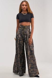 DANCE THE NIGHT AWAY CAMO PALAZZO PANT