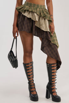SHAY MULTI PLAID MINI SKIRT