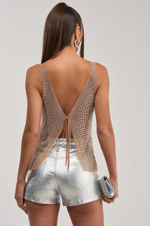 PRINCESS MATERIAL RHINESTONE BLOUSE