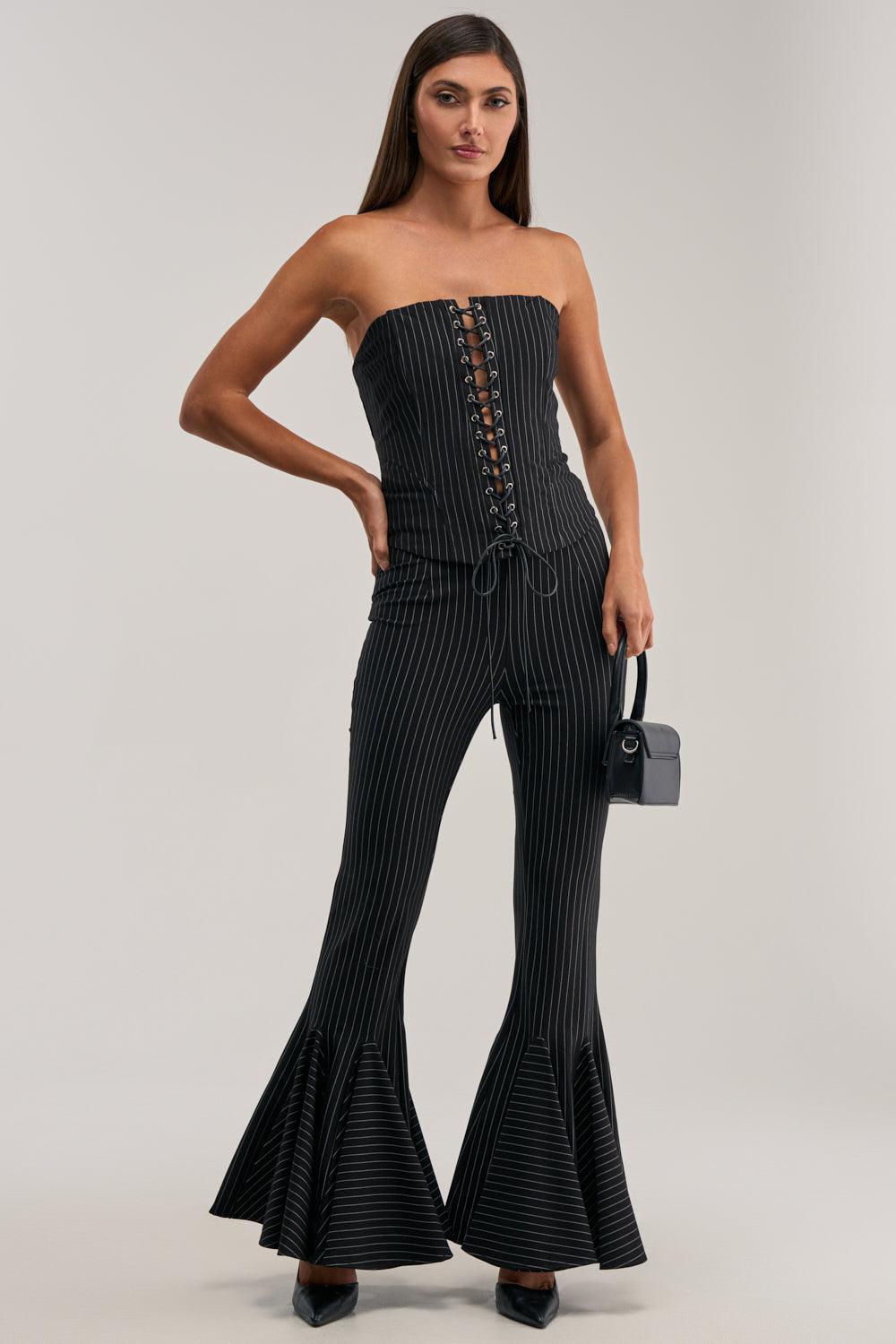 LIVI STRETCHY PINSTRIPE CORSET