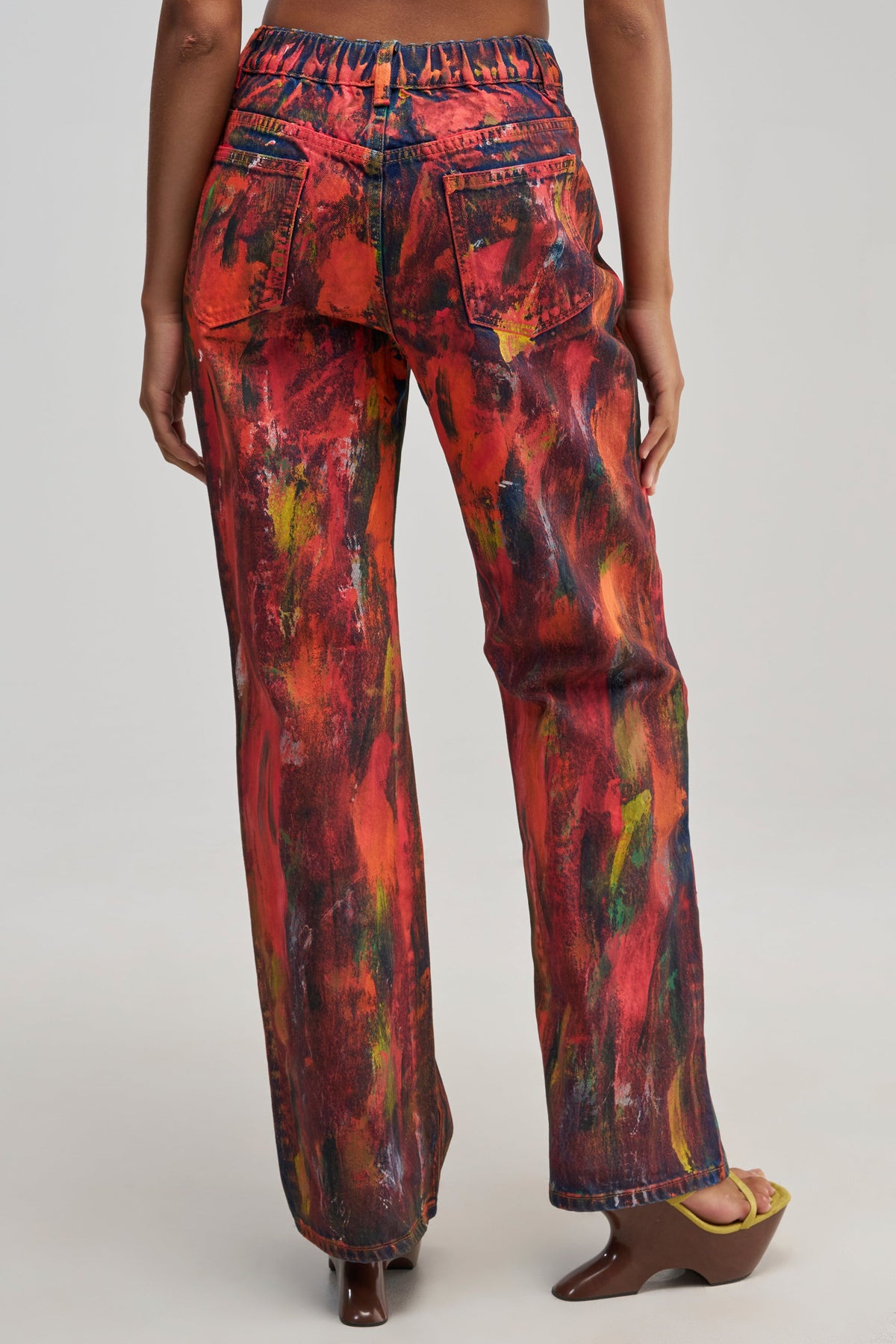 THOUGHTS ALL OVER THE PLACE PAINTED DENIM
