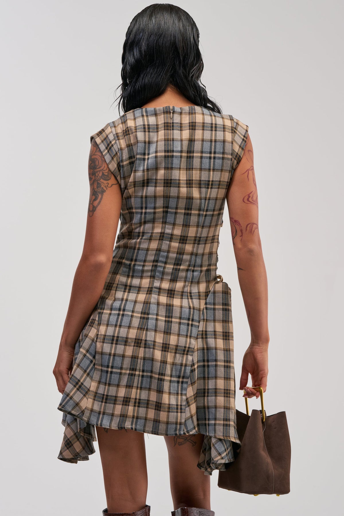 CARRY ME HOME MINI DRESS IN PLAID