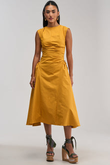 Sisoras IT'S MY TIME MIDI DRESS IN MUSTARD