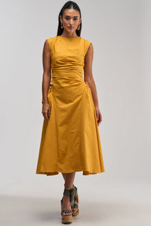 Sisoras IT'S MY TIME MIDI DRESS IN MUSTARD