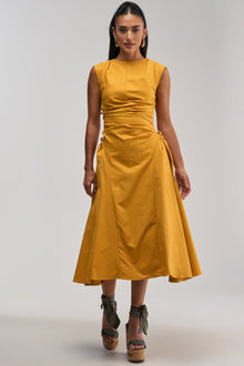 Sisoras IT'S MY TIME MIDI DRESS IN MUSTARD
