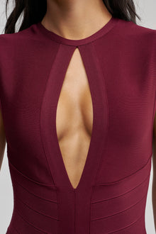 WORTH THE WAIT BANDAGE HIGH NECK MINI DRESS