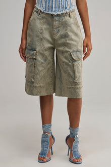 LITTLE SNAKE BERMUDA SHORT VINTAGE DENIM