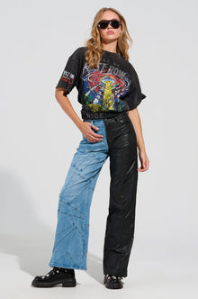 Sisoras EXTREME STRETCH PATCHWORK WIDE LEG JEANS