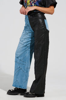 Sisoras EXTREME STRETCH PATCHWORK WIDE LEG JEANS