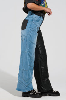 Sisoras EXTREME STRETCH PATCHWORK WIDE LEG JEANS