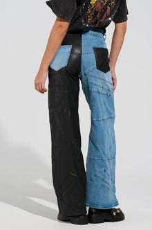Sisoras EXTREME STRETCH PATCHWORK WIDE LEG JEANS