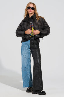 Sisoras EXTREME STRETCH PATCHWORK WIDE LEG JEANS