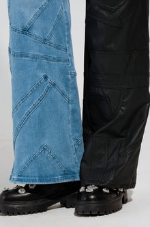 Sisoras EXTREME STRETCH PATCHWORK WIDE LEG JEANS