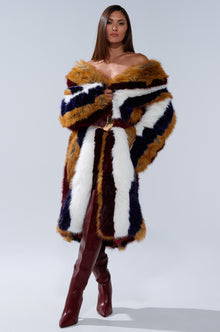 ALAIA STRIPED FAUX FUR