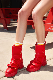 Sisoras AZALEA WANG BHARTI RED SNAP DETAIL BOOTIE