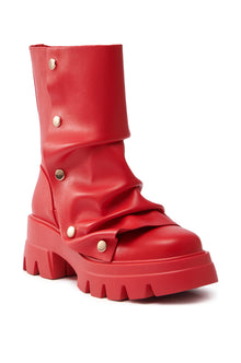 Sisoras AZALEA WANG BHARTI RED SNAP DETAIL BOOTIE