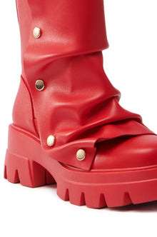 Sisoras AZALEA WANG BHARTI RED SNAP DETAIL BOOTIE
