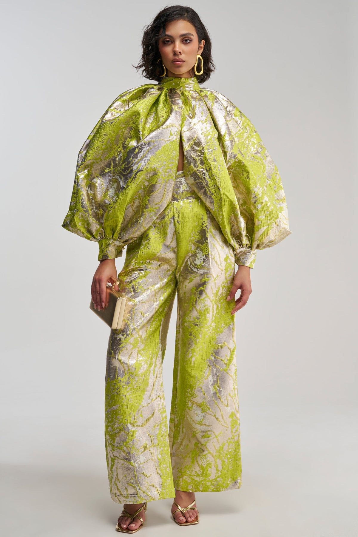 ELECTRIC GARDEN BROCADE PALAZZO PANT