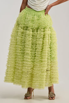 LOVE THE DRAMA MESH MAXI SKIRT