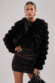 POPCORN FAUX FUR IN BLACK